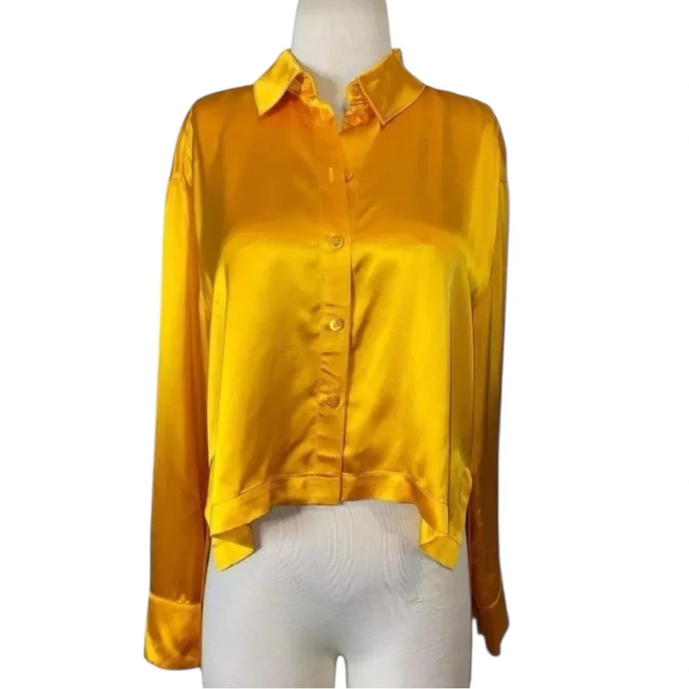 NWT Weekend Stories Celestina Shirt in Melon - Picture 3 of 10